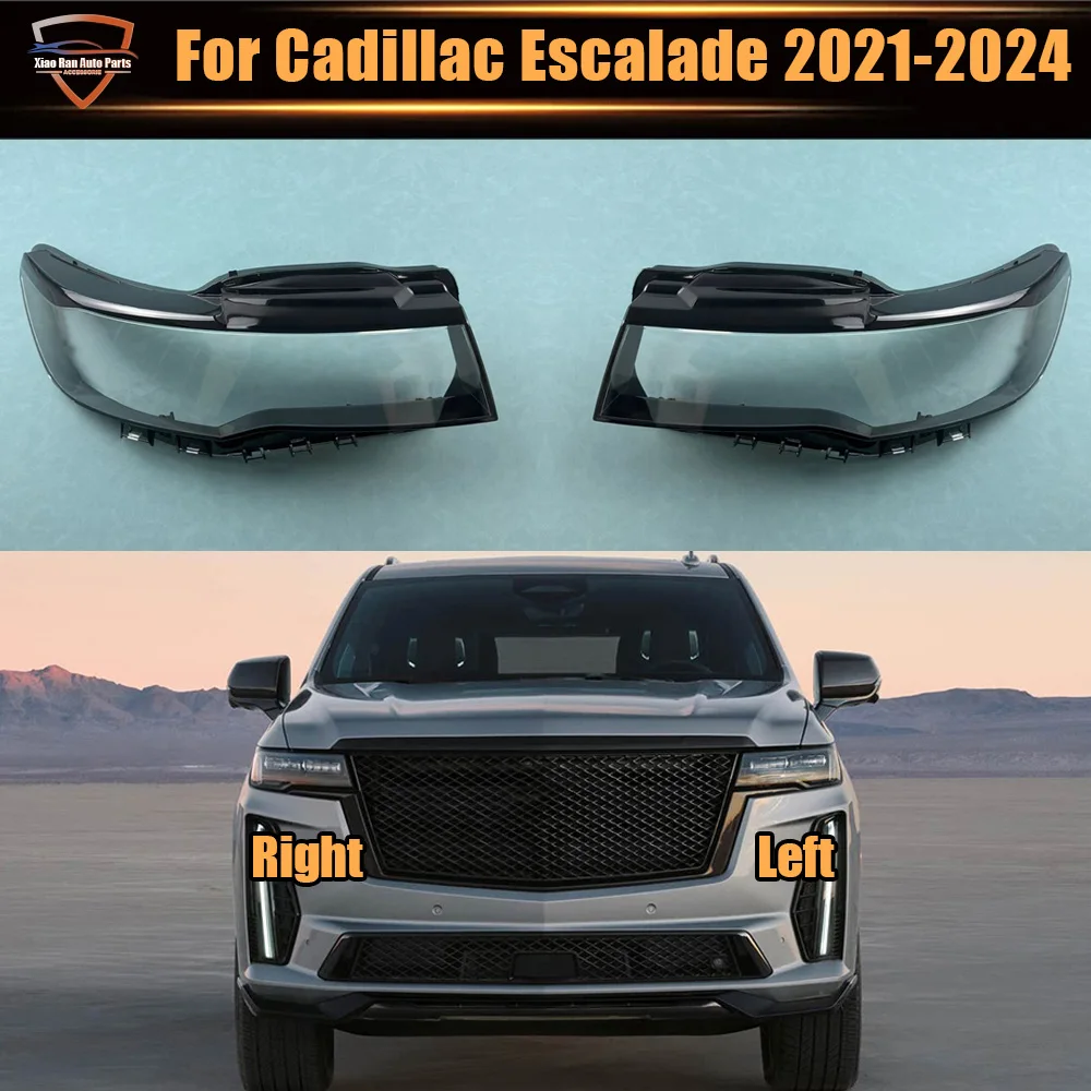 For Cadillac Escalade 2021 2022 2023 2024 Car Accessories Headlight Shell Headlamp Transparent Lampshade Cover Lens Plexiglass
