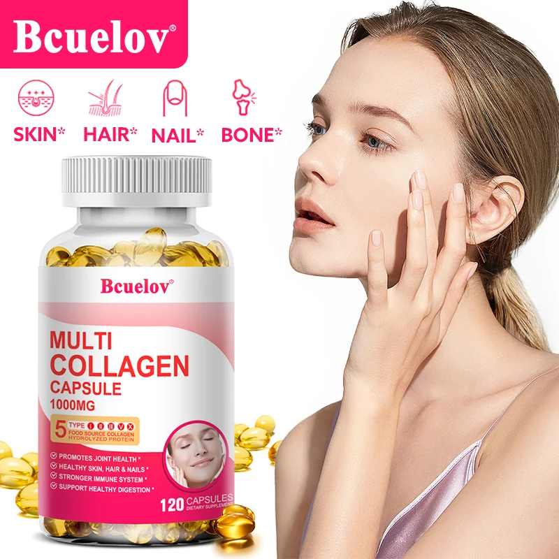 

Multi-Collagen Capsules 1000mg Strengthens The Immune System Promotes Joint Health, Skin, Hair and Nails