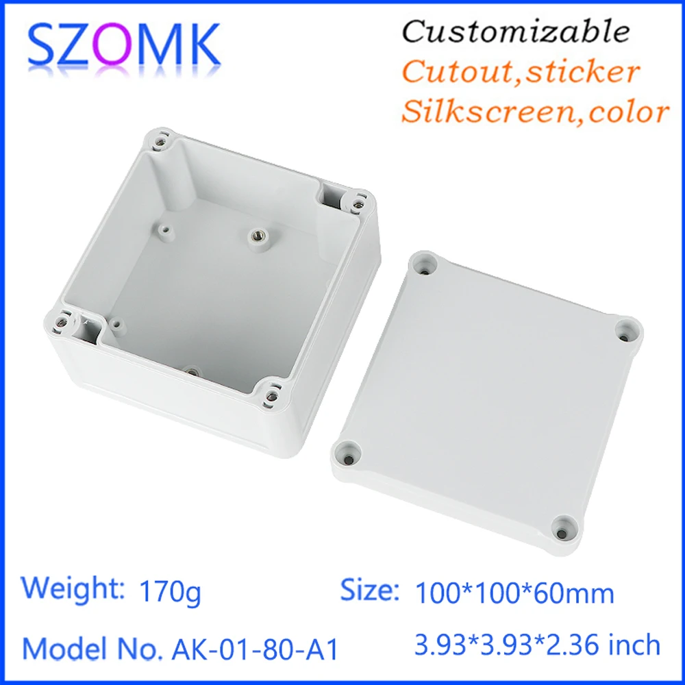 Abs Outdoor Ip67 Project 100*100*60MM Oem Electrical Waterproof Boxes Plastic Junction Box Electronic Enclosure