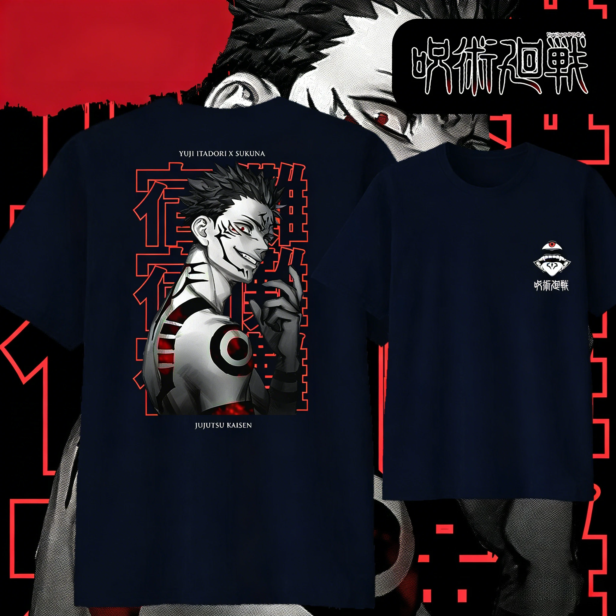 Anime JUJUTSU KAISEN Cartoon Baumwoll-T-Shirt 2026 Sommer Kinder-/Herren-/Damenmode Lässiges Kurzarm-T-Shirt Streetwear Y2k