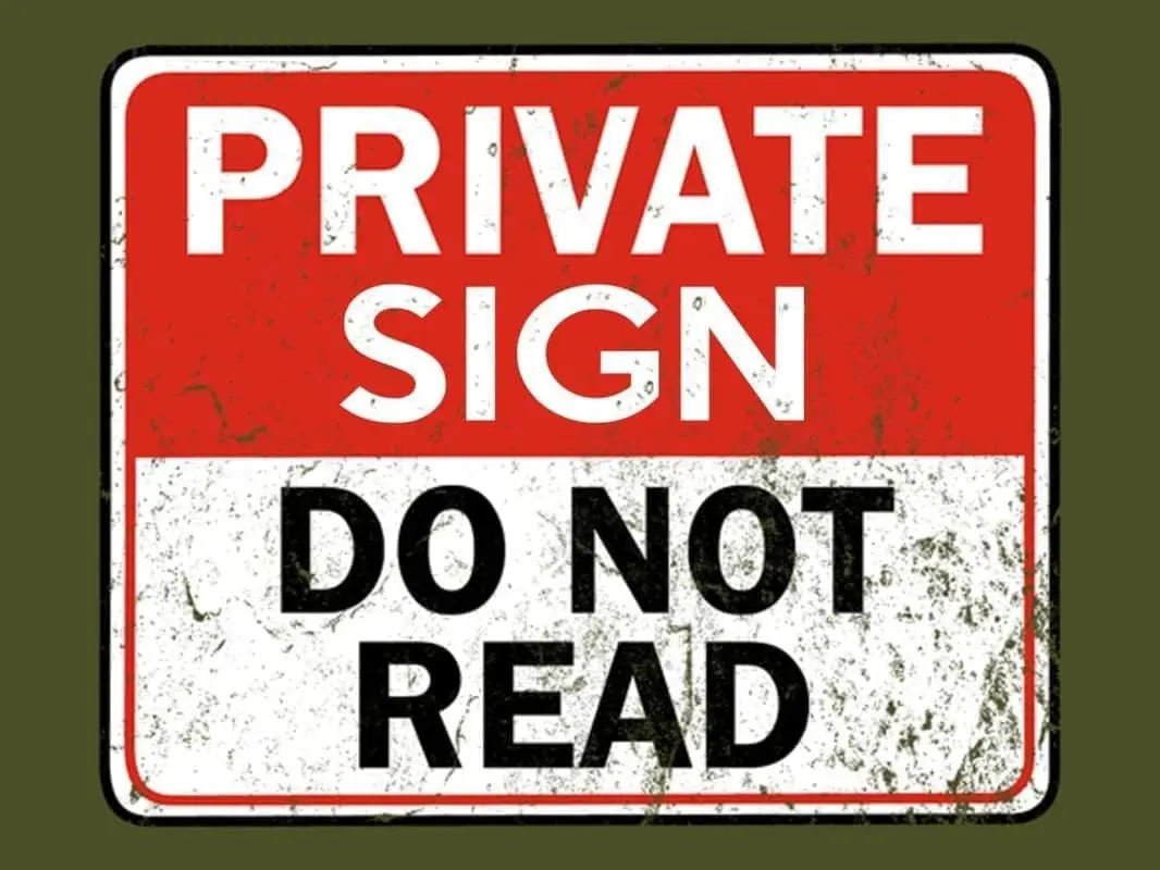8x12 Zoll Vintage Blechschilder Privatschild „Do Not Read“ Antike Metalldekoration für Garage, Haus, Garten, Cafés, Küche