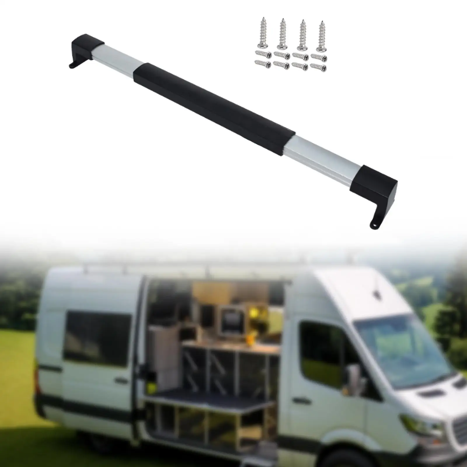 Generic RV شاشة مقود الباب اكسسوارات الألومنيوم تجميع بسيط قوي للسفر مقطورة قابل للسحب تنوعا 55-73 سنتيمتر