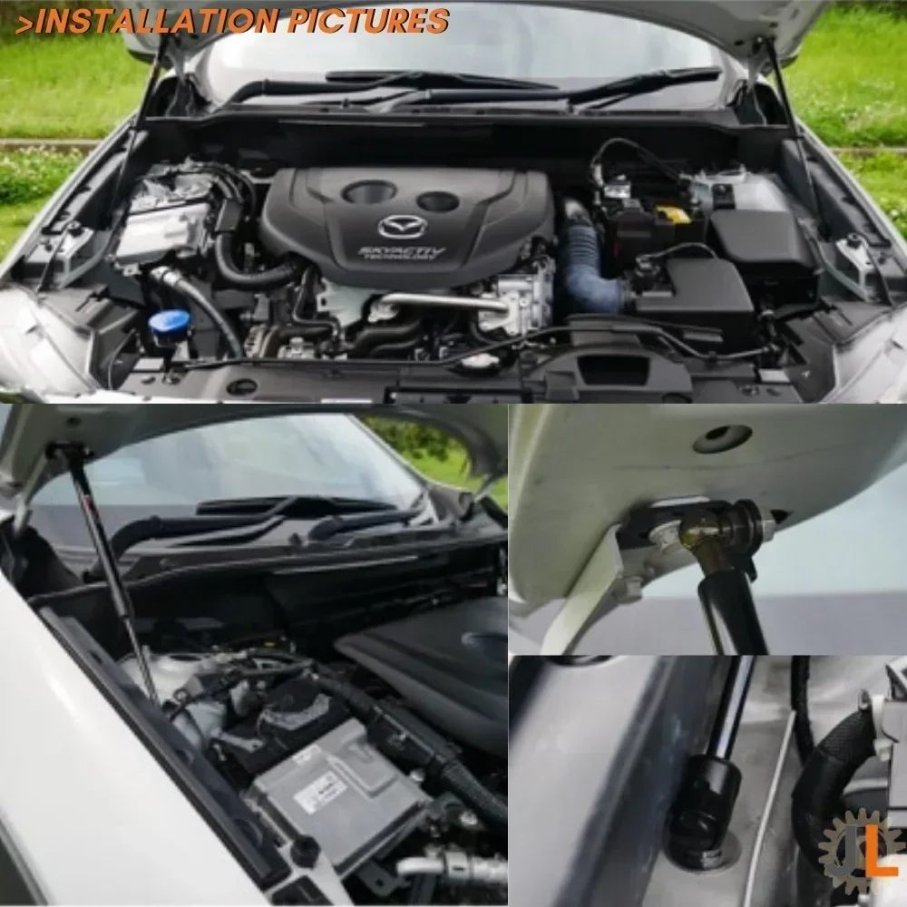 Qty(2) Hood Struts for Mazda CX-3 (DK) 2014-Present Front Bonnet Modify Gas Springs Shock Absorbers Lift Supports Bars Dampers