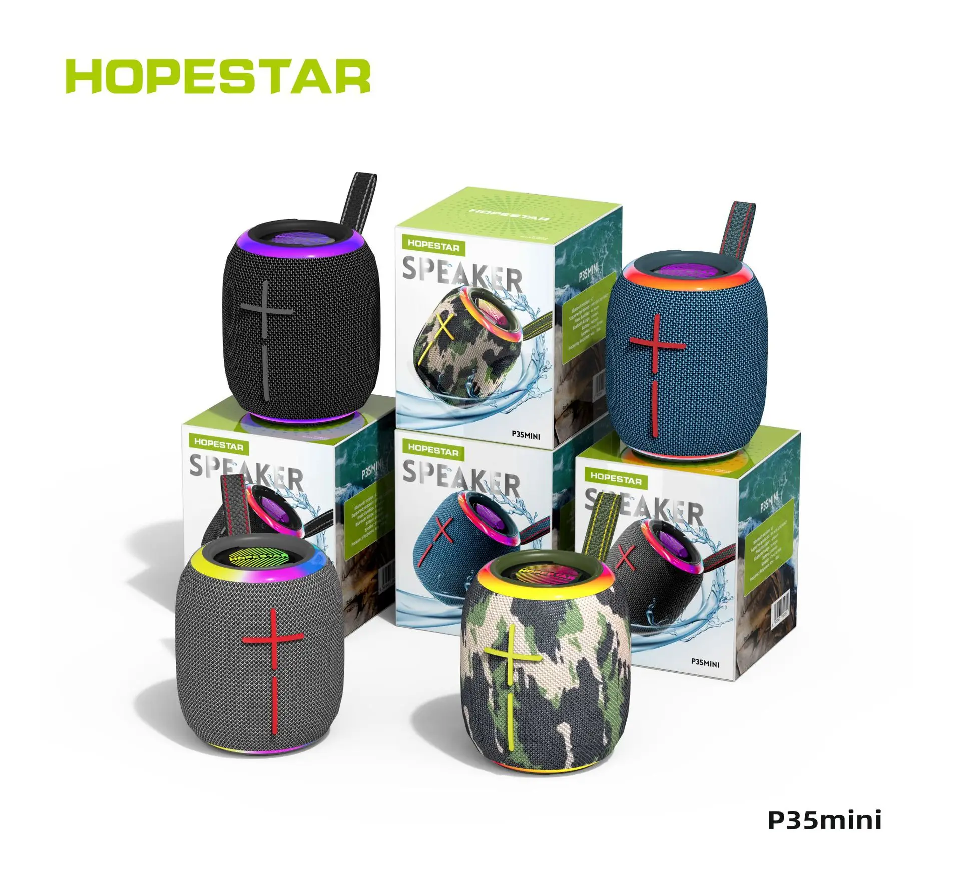 

HOPESTAR P35MINI Portable for Bluetooth Speaker Card Slot Power Bank Seven-Level Waterproof for Home Use Direct Sale