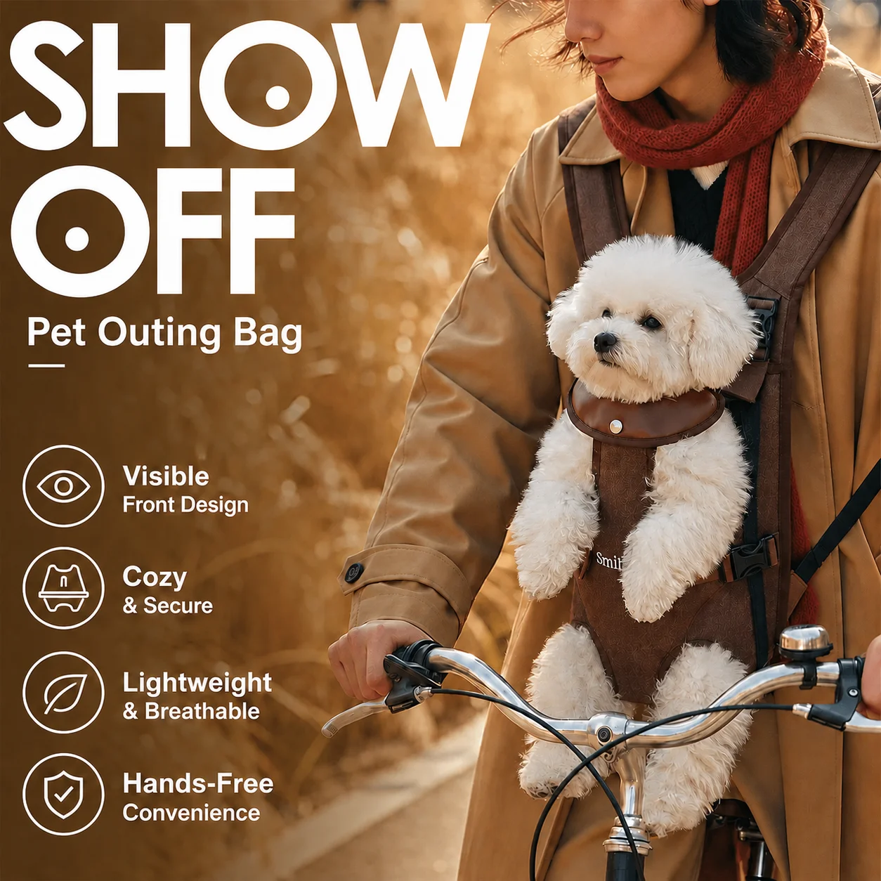 Pet Carrier Backpack for Cats Dogs, Four Legs Out Design, Hands Free Shoulder Bag for Hiking Cycling Outdoor Travel Adventure