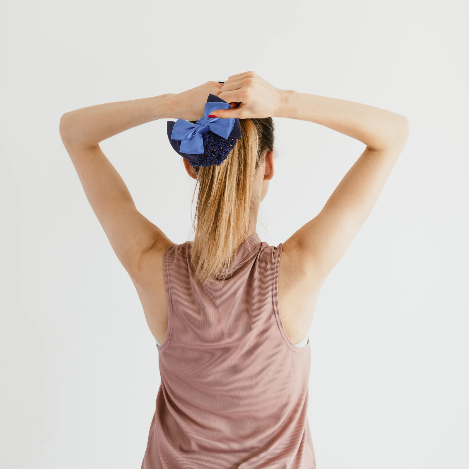 6 Buah Klip Elastis Rambut Wanita Jaring Sanggul Jaring Busur Hiasan Kepala Jepit Rambut Dasi Rambut Leher Dingin Kain Elastisitas Tinggi