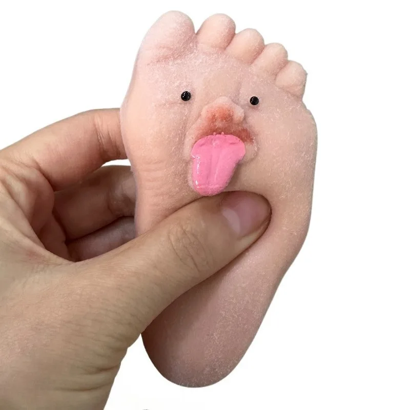 Lustiges Zungen-Stechen- und Großfüße-Quetschspielzeug, neuartiges weiches Silikon-Fidget-Spielzeug, weiches, langsam zurückfederndes, lustiges Ausdrucksspielzeug, seltsame Geschenke – Detail 2