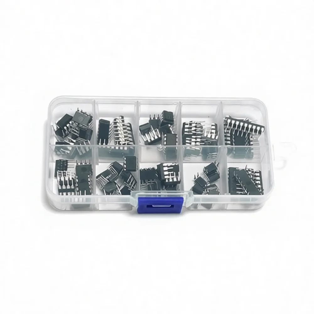 85 Component IC Assortment DIP Package NE555 LM324 Timer Op Amp Integrated Circuits Practical Electronic Hardware