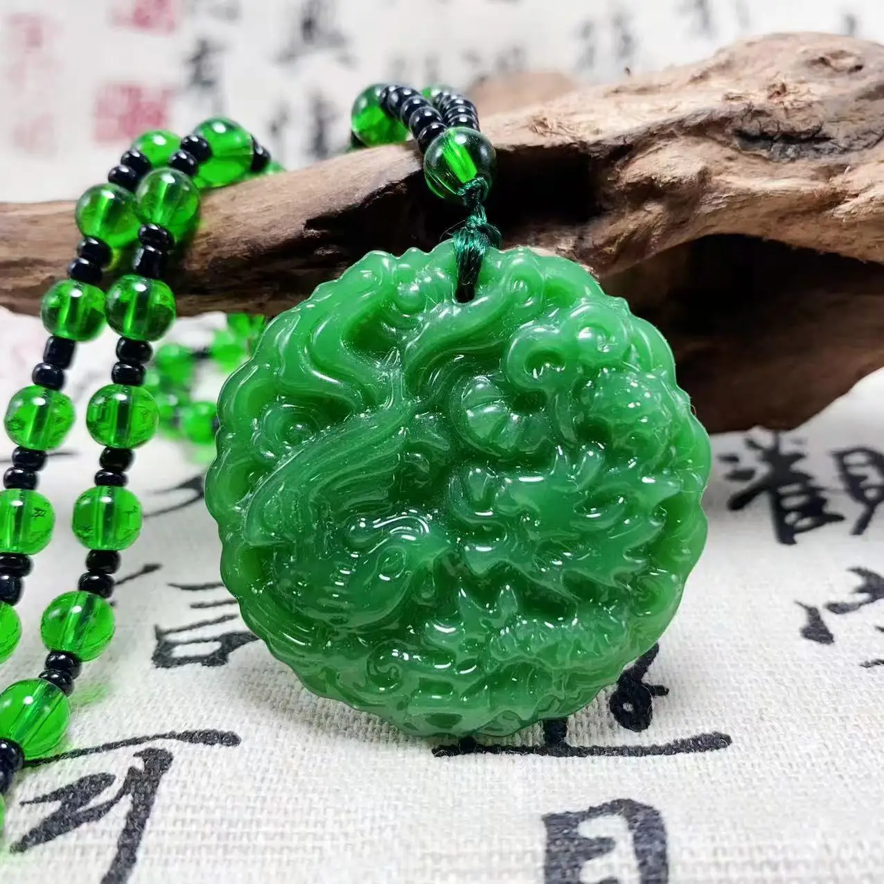 Exquisite Jewelry Malay Jade Peace Buckle Pendant Pixiu Sweater Chain Buddha Pendant Necklace Men and Women Pendant Long Style