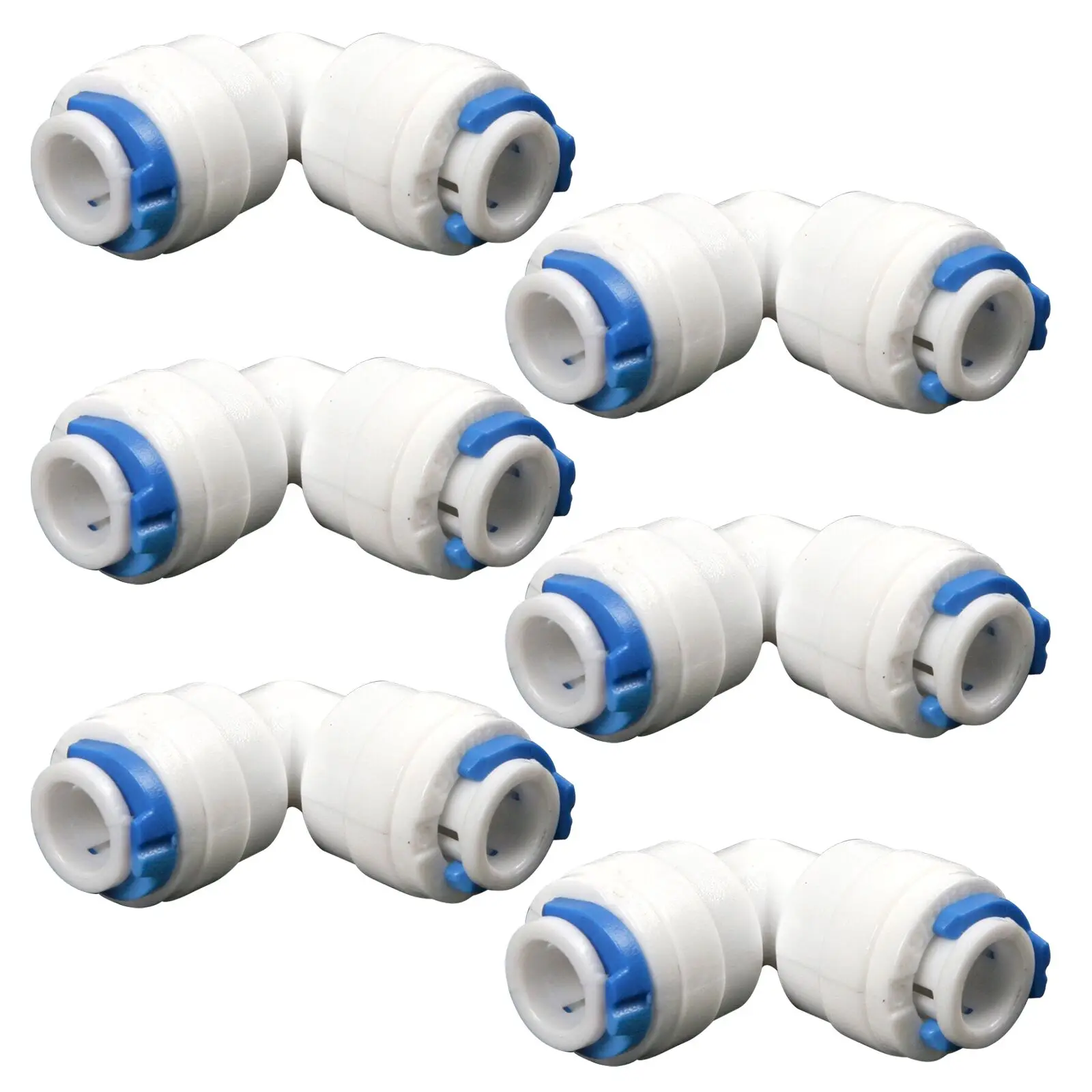 

6pcs K4040 1/4" Tube 90 degree Elbow Quick Connect for Reverse Osmosis Water Fittings