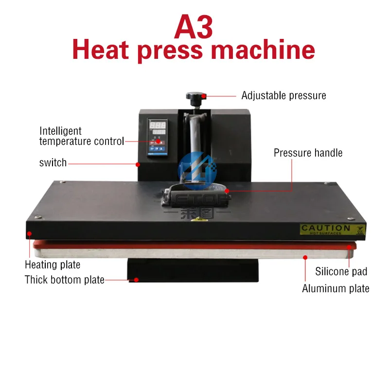 LETOP 40CM*60CM 1800W A3 Sublimation Heat Press Machine Large Heatpress Printer DTF Transfer Heat Printing for T-shirt Clothes