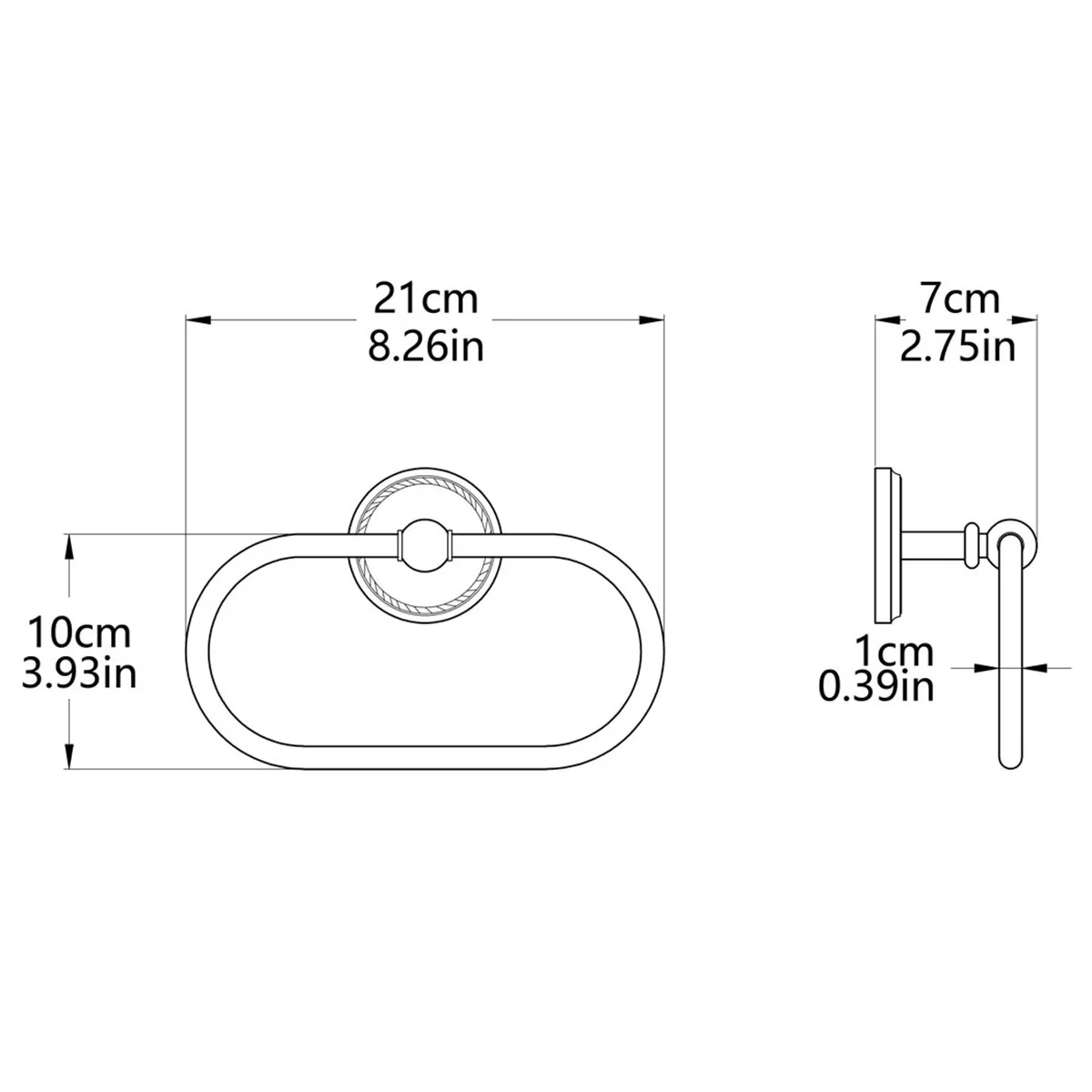 Copper Wall Mounted Towel Ring – Rust Proof, Space Saving, Heavy Duty Bathroom Kitchen Decor