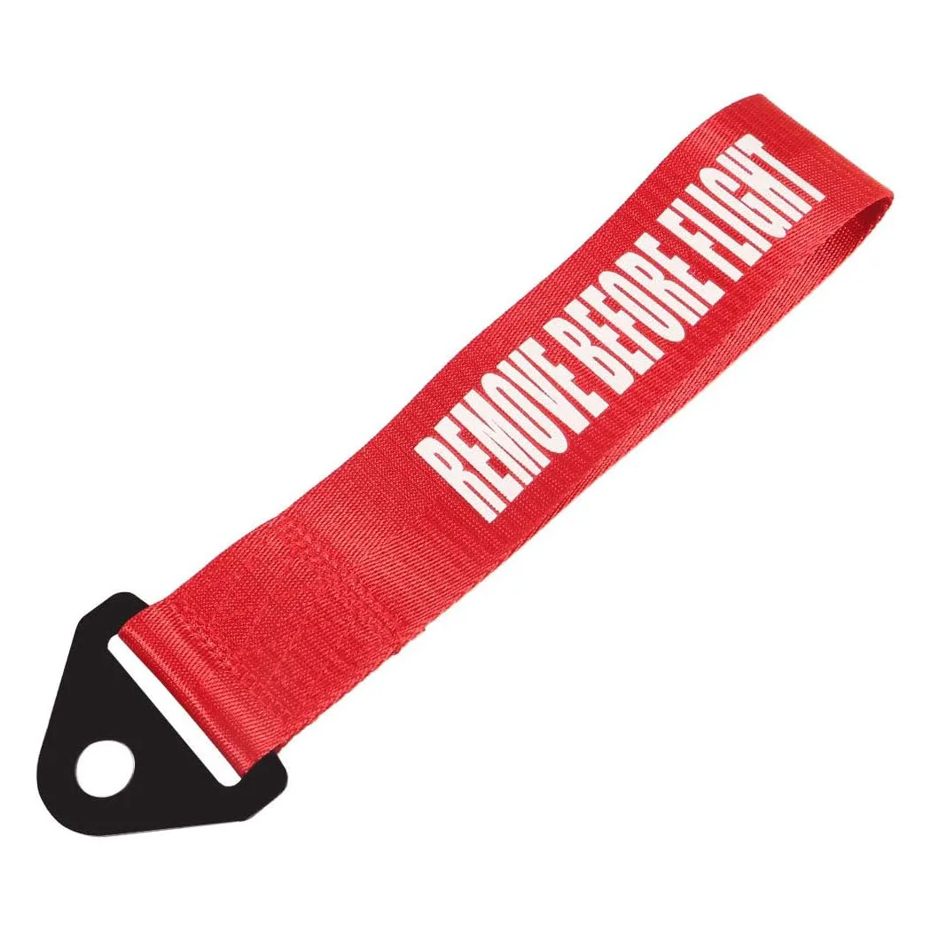 حزام سحب السباق باللون الأحمر، حزام سحب عالي القوة، مجموعة سيارات عالمية، حزام من النايلون، حبل جر، خطاف مقطورة متوافق