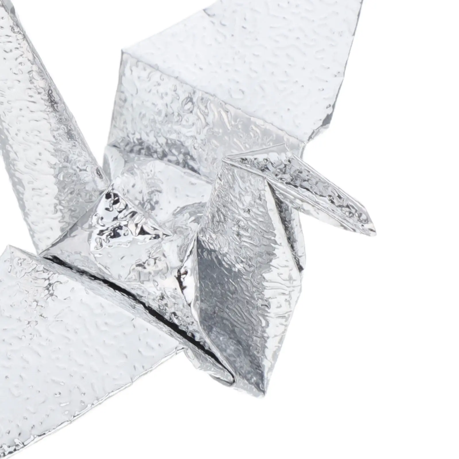 

50Pcs Silver Origami Cranes Backdrop Handmade Pre Folded Paper Crane Ornaments for Wedding Party Baby Shower Birthday