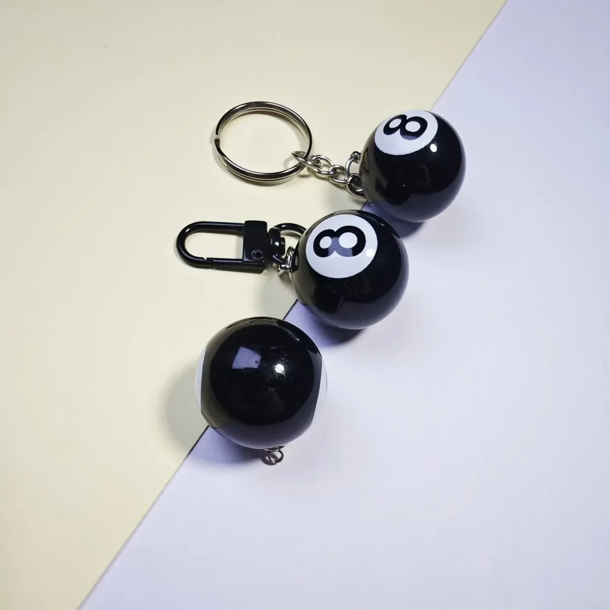 Black No.8 Billiard Keychain Mini Ball Pendant Key Ring Resin Keyring Bar Table Decoration Jewelry Game Souvenir Gift