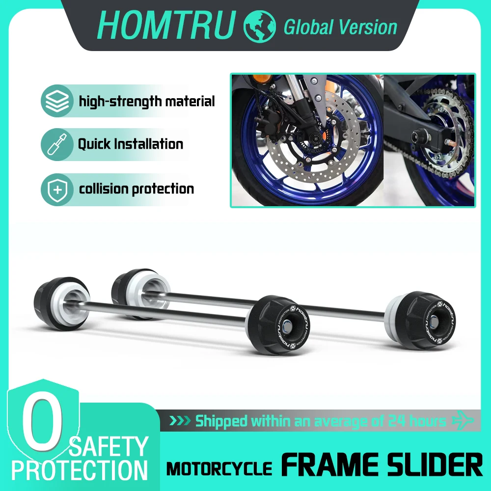 Para motocicletas Yamaha MT-03 YZF-R3 2015-2025: Proteção de eixo dianteiro e traseiro, roldana, protetor de quadro.