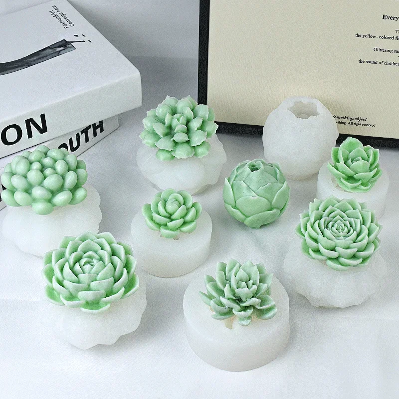 Soczyste rośliny świeca zapachowa silikonowe formy DIY kwiat kremówka narzędzia do pieczenia domowe ozdoby do aromaterapii formy dekoracja ciasta