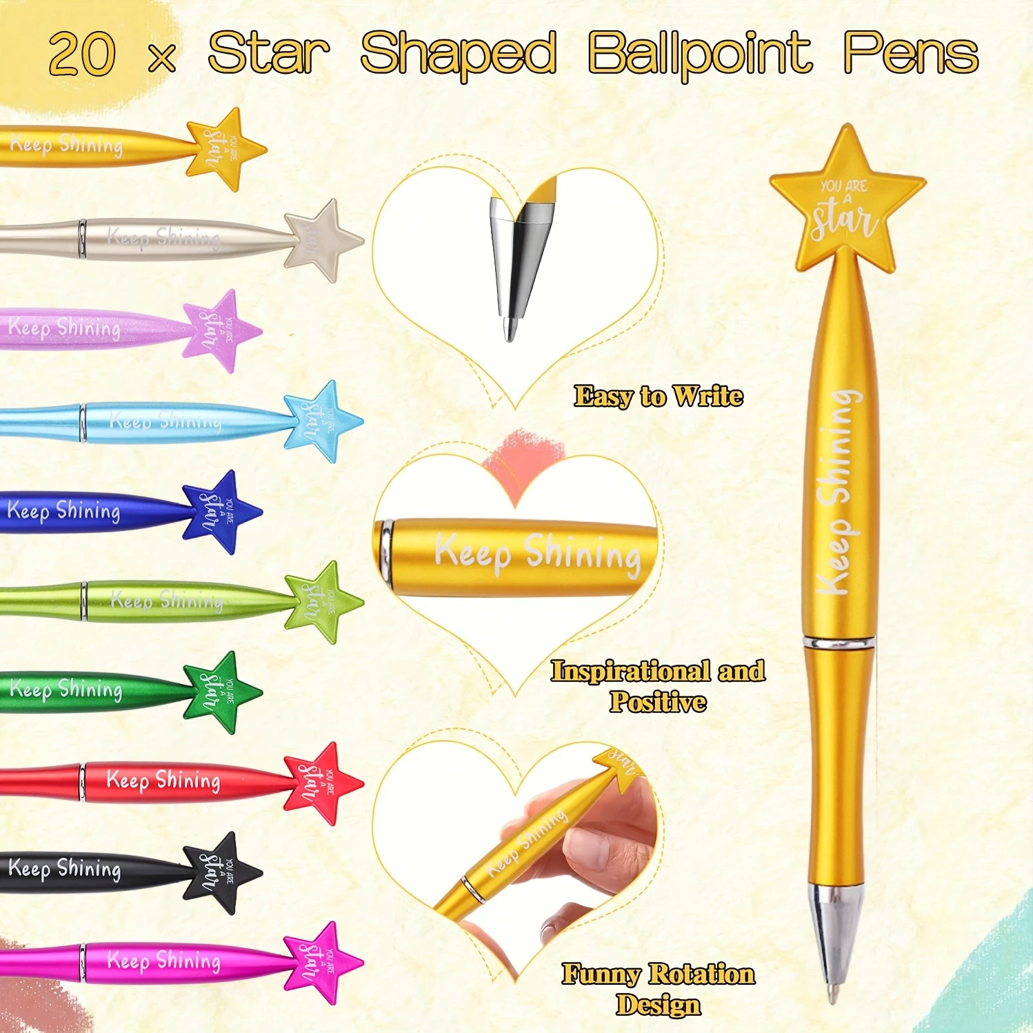 Employee Appreciation Gifts Ballpoint Pens and Motivational Cards Thank You Gifts Back to School Supplies for Teachers Students.