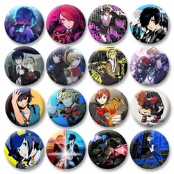 Anime Game Persona 3 Soft Button Pins Makoto Yuki Yukari Takeba Cartoon Badge Tinplate Round Brooch Accessories Prop Xmas Gifts
