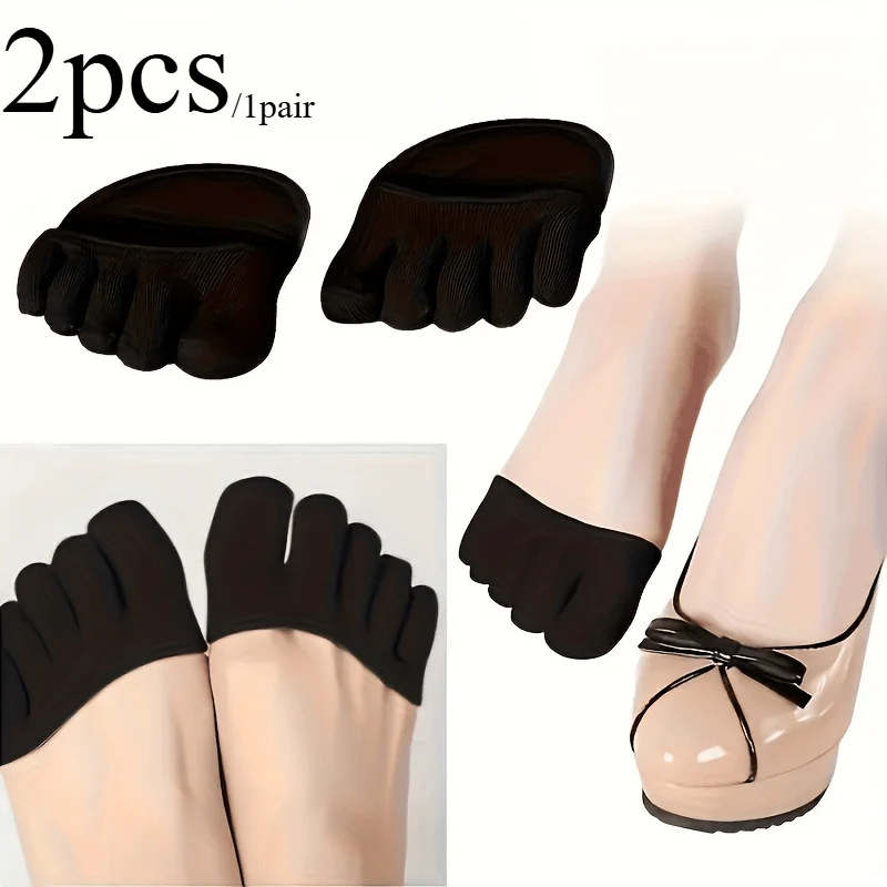 Women's and Unisex Ultra-Shallow Invisible Five-Toe Half-Socks - Breathable Over-The-Knee Shoe Covers with Non-Slip Toe Grip Design, Lightweight Style Suitable for High Heels, Dress Shoes, Slippers, Sock Pads, and Can Be Hand-Washed