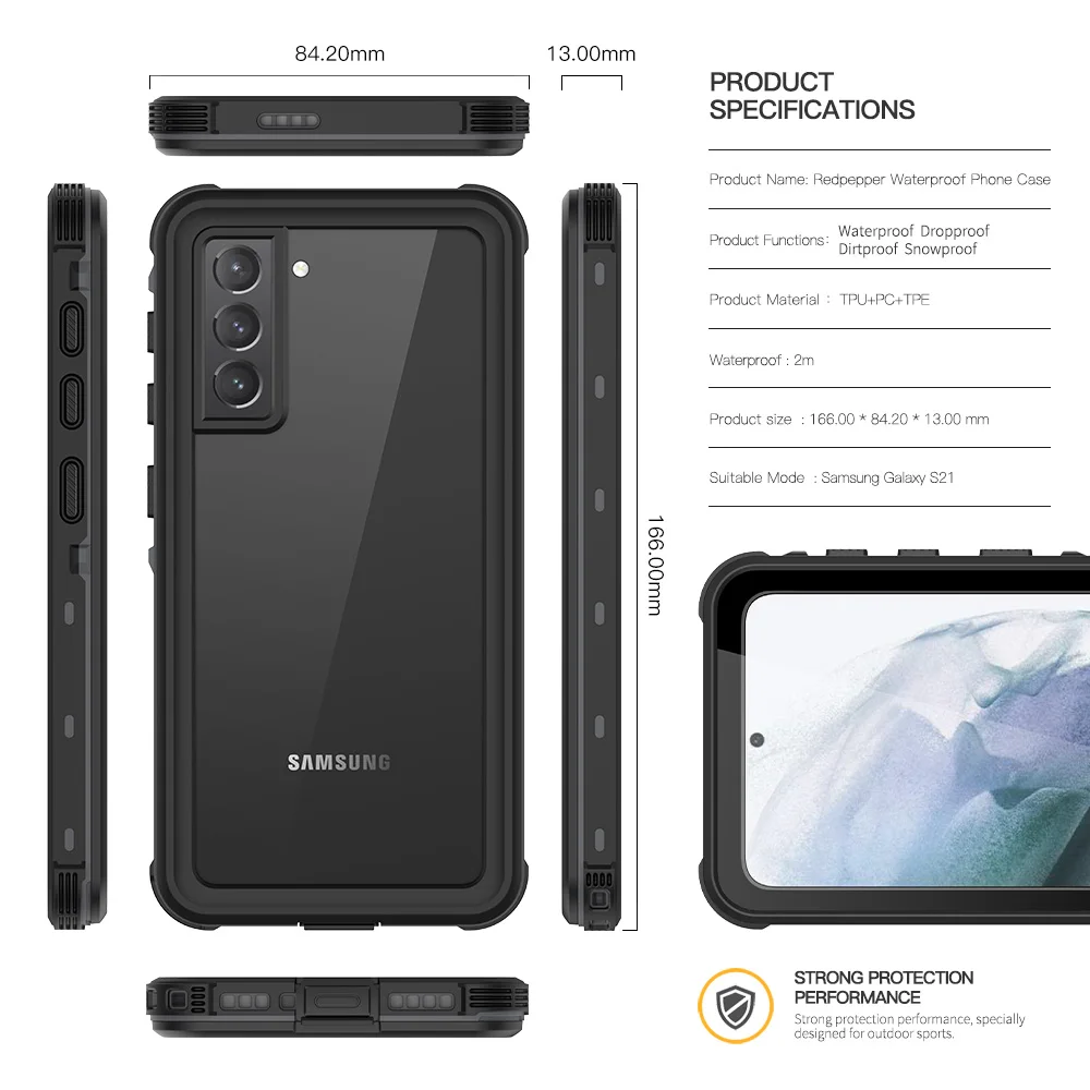 Waterproof Case for Samsung Galaxy S25/S24/S21 Ultra - close-up view