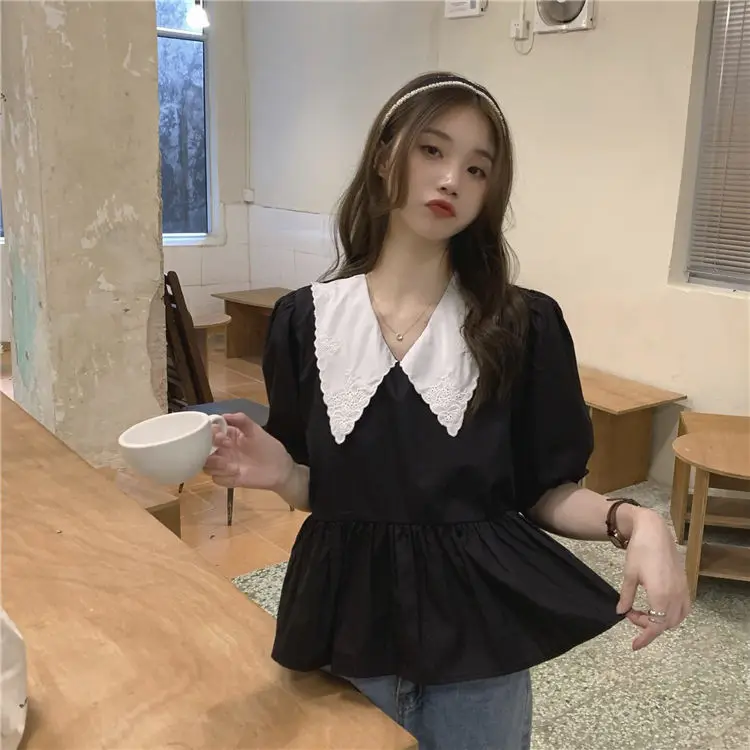 

Shirts Women Tencel Blend Drop Shoulder Baggy Fit Urban Skate Casual Streetwear Blouse For Sporty Teenagers Everyday Look