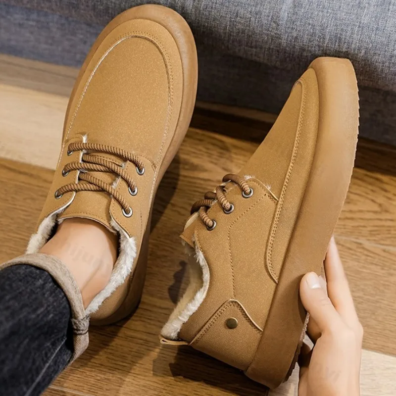 2025 الشتاء الرجال الرجعية الدافئة عادية الأوسط حذاء قطني غير رسمي موضة الاتجاه تنوعا لينة مريحة مكتنزة أفخم أحذية رياضية #2