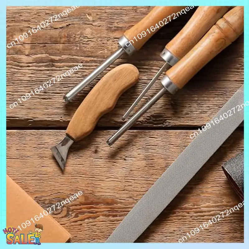 N08r conjunto de alça de arquivo de madeira kit chave de fenda mão broca arquivo lidar com conjunto kit ferramenta corte artesanato