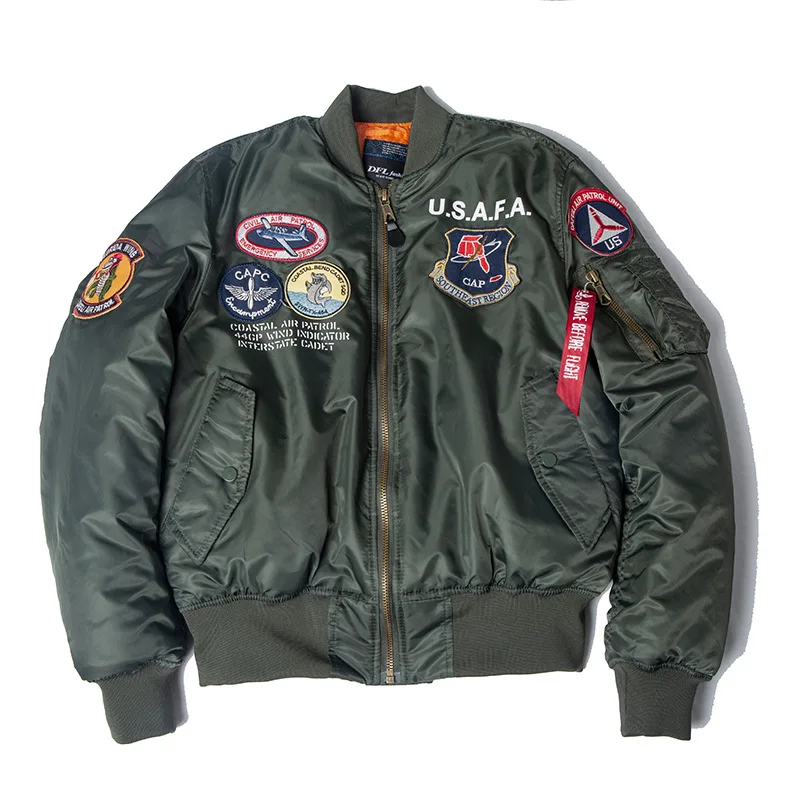20266 Winter Thickened MA-1 Pilot Jacket for Men & Women | Top Gun Badge Military Style Bomber Jacket | Tactical Workwear