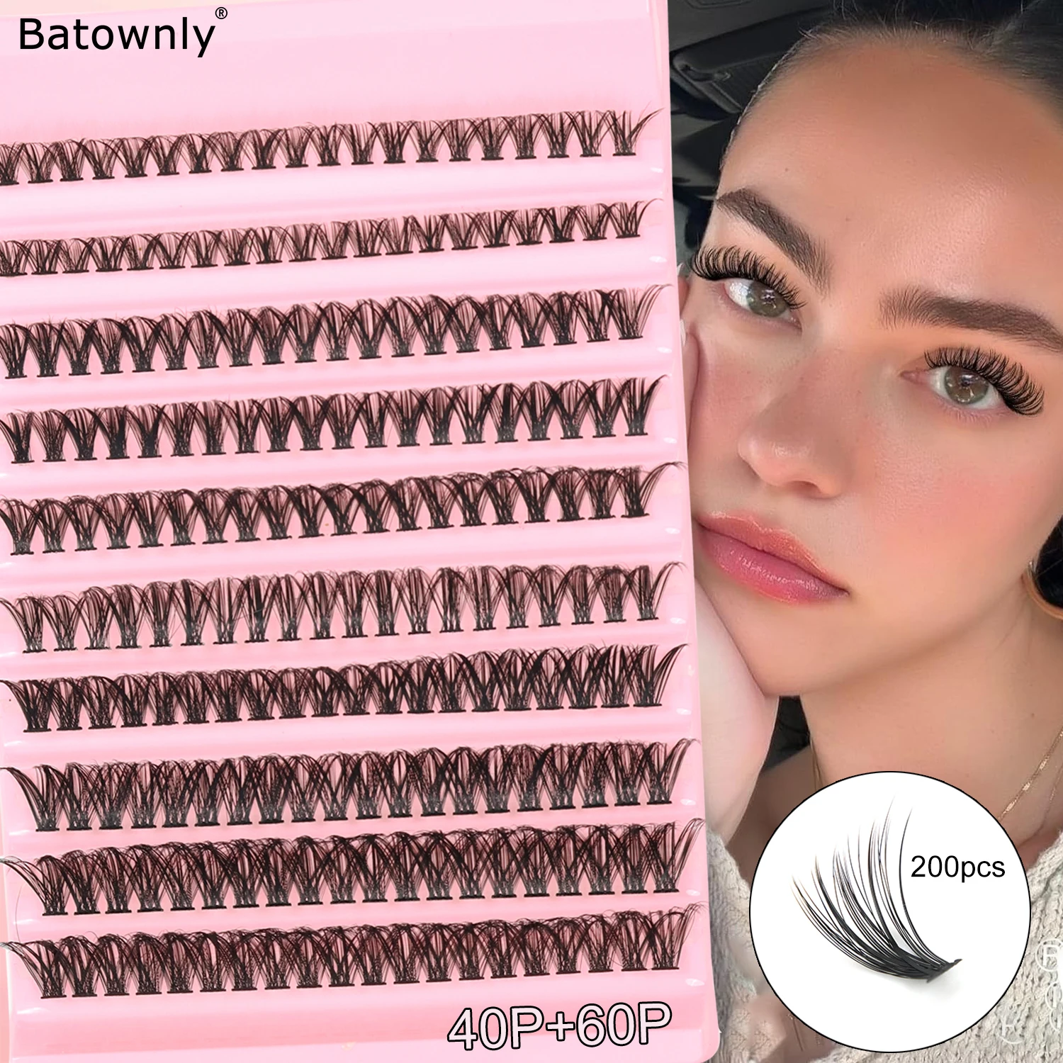 Individual Lashes 200pcs Self-grafted False Eyelashes 40P / 60P Thick Curl Warped Diy Eyelash Tuft Mixed Size