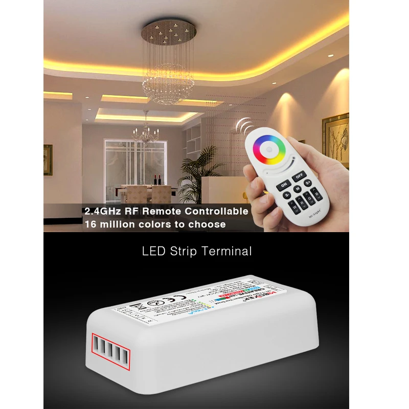 Miboxer 12V 24V 2.4G Single color/Dual White(CCT)/RGB /RGBW LED Strip Light Controller wireless Remote Lamp Tape dimmer Switch