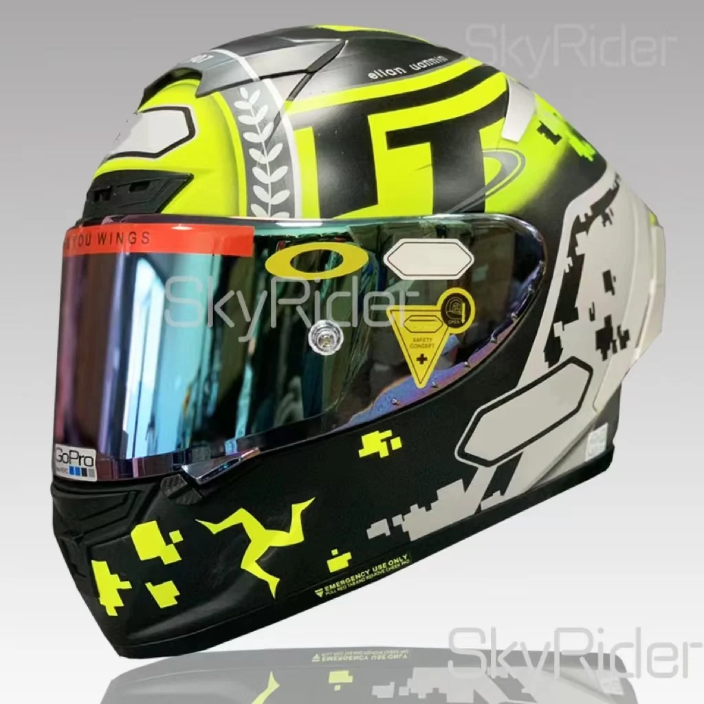 

Full Face Motorcycle helmet X14 X-Spirit III isle of man green helmet Riding Motocross Racing Motobike Helmet