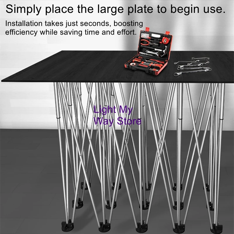 Multi-Functional Workbench Stainless Steel Woodworking Folding Tripod Spider Leg Workbench Telescopic Support