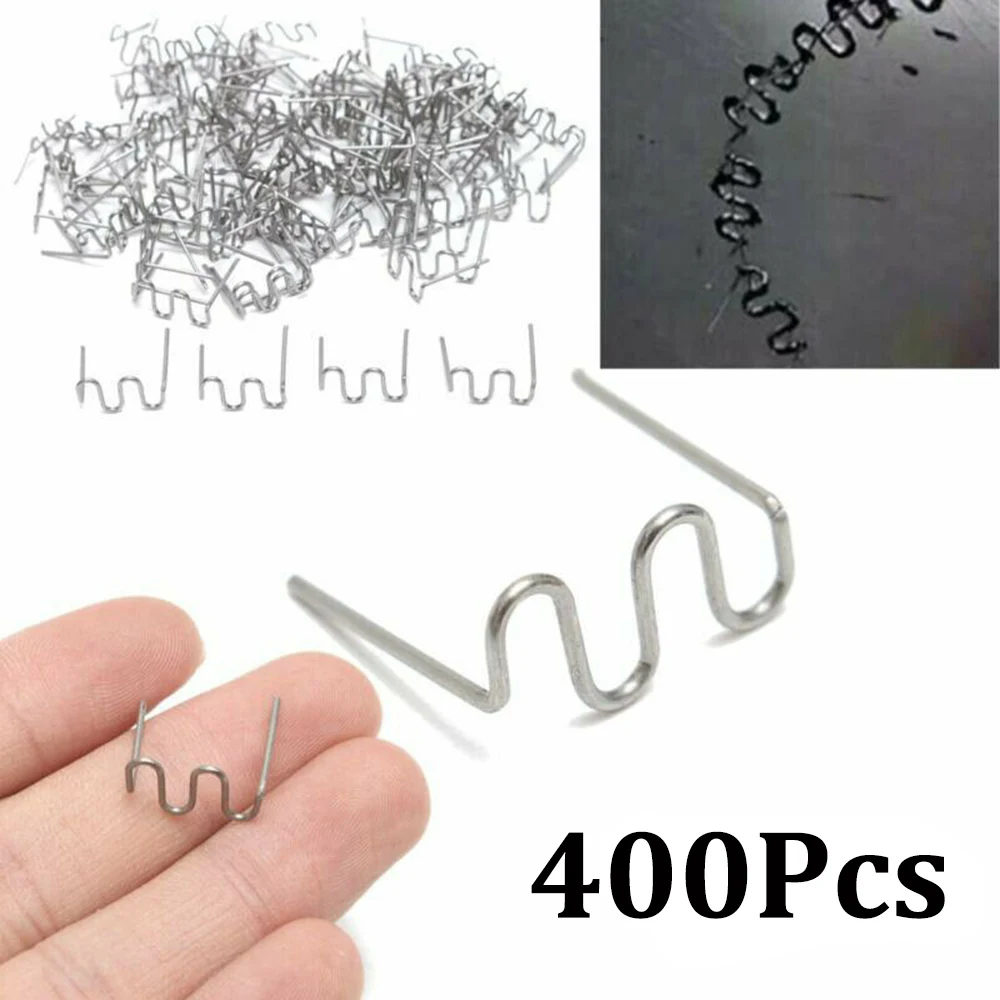 

400 Pcs/Set Precut 0.8mm WStainless Steel Wave Flat Hot Staples For Plastic Stapler Repair Welder Accessories