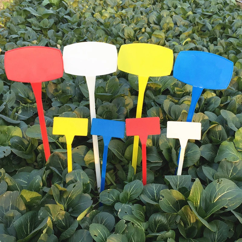10/30PCS Garden Ornament Plastic Plant Markers T-type Upturned Tags Inclined Plane Marker Nursery Signs Labels 30/50CM Hight