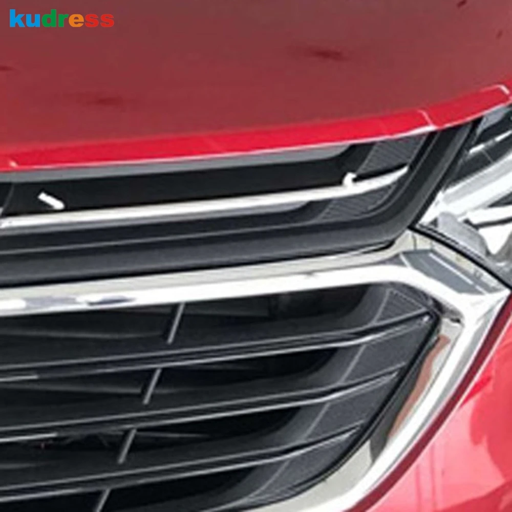 For Chevrolet Holden Equinox 2018 2019 2020 2021 ABS Chrome Car Front Center Grille Grills Cover Trim Molding Strips Accessories