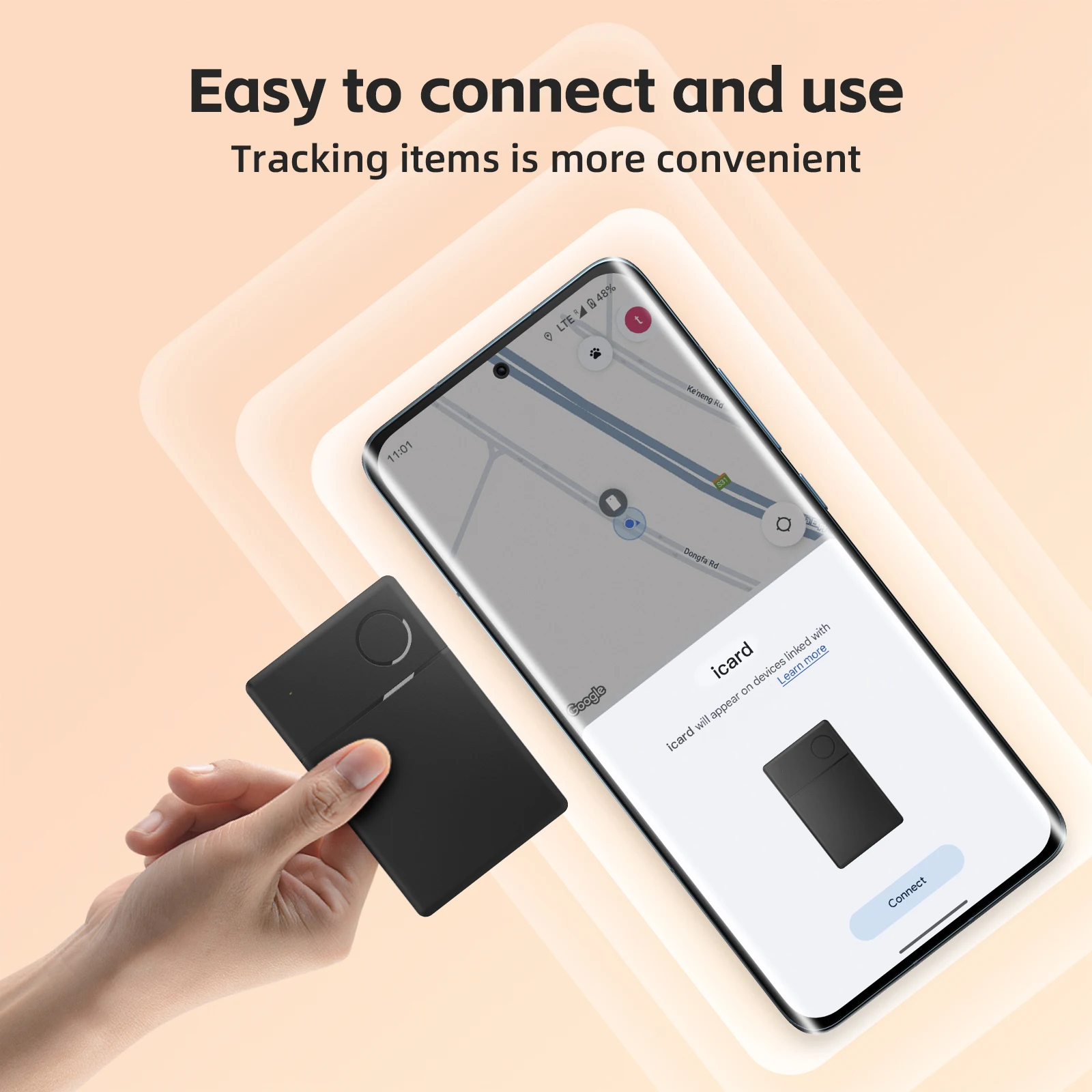 Rechargeable Card Location Tracker Work with Google Find Hub App Navigation Locator for Pixel OPPO Samsung Xiaomi GMS Finder