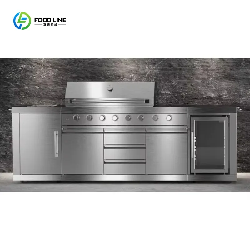 

Custom America 304 Stainless Steel Outdoor Kitchen Cabinet Weatherproof Durable For Garden Patio Commercial Outdoor Use
