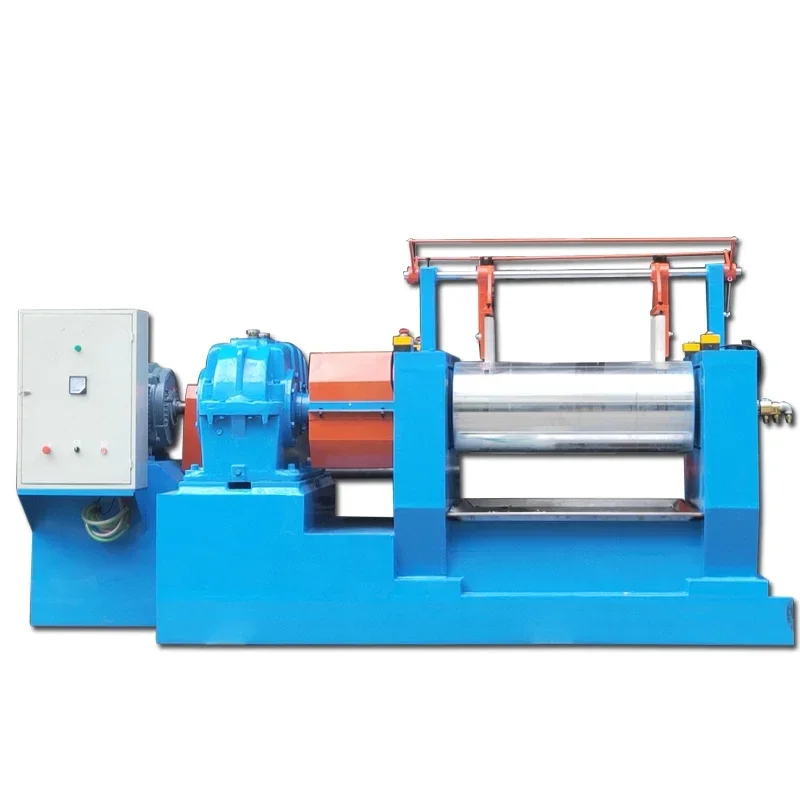 Rubber open melt material, plastic film sheet, roll material, pigment, mixed rubber material, hot refining tablet press