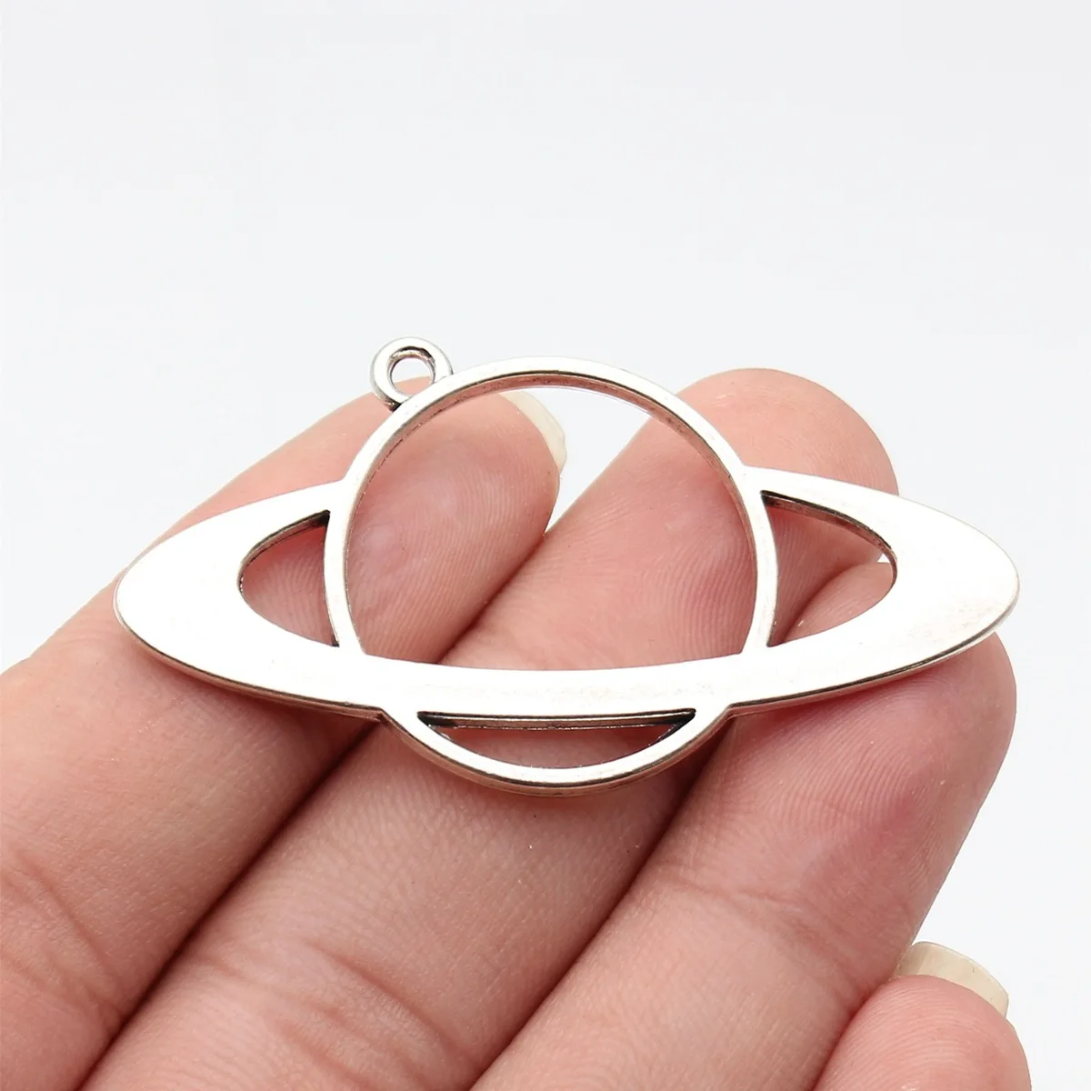 2pcs 58x31mm Antique Silver Color Hollowed-Out Planet Pendant Zinc Alloy DIY Jewelry Findings Bulk