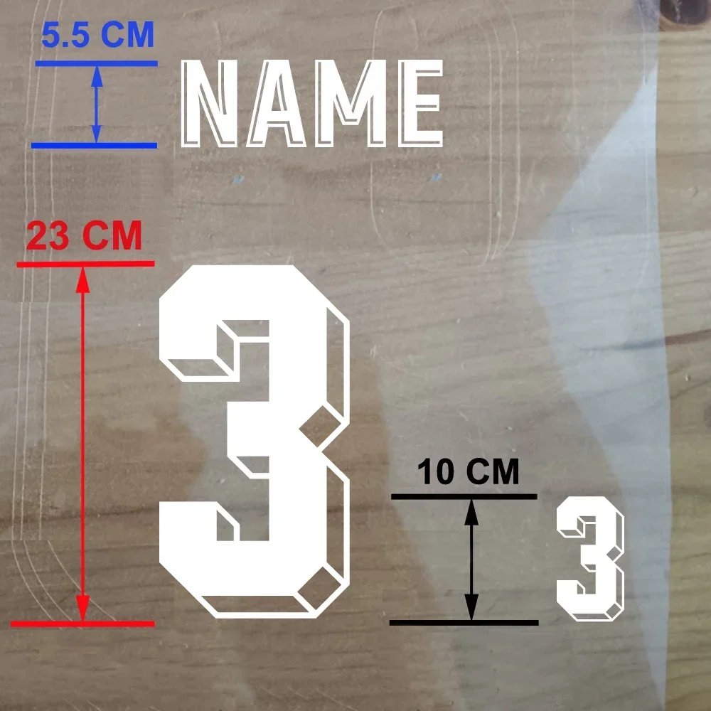 Basketball 3D Athletes Number Nameset Heat Transfer Printing Sticker White Red 3D Football Number Hot Stamping Patches 3D Letter