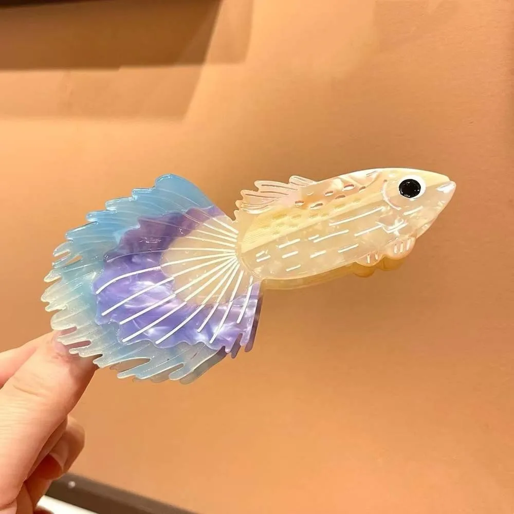 

Acrylic Guppy Hair Claw Fish Contrast Color Silver Arowana Shark Clip Swordfish Korean Style Acetic Acid Hair Claw Girls