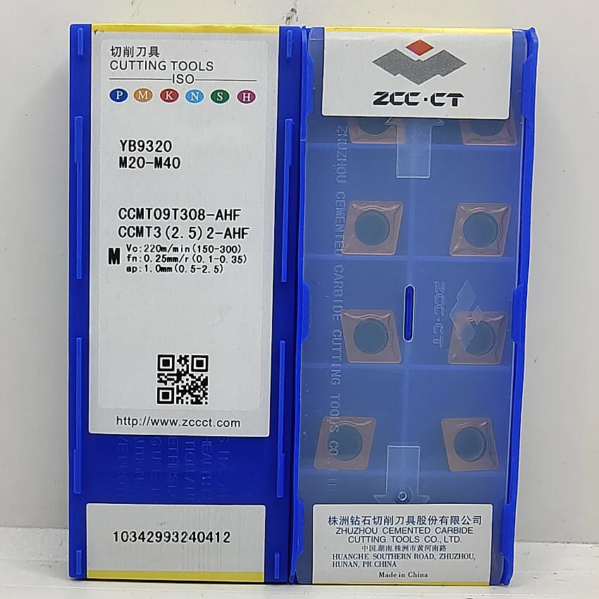 

CCMT09T308-AHF YB9320 CCMT09T308 CCMT32.52 ZCC.CT CNC blade carbide insert Turning inserts For Stainless steel M20-M40 10pcs/box