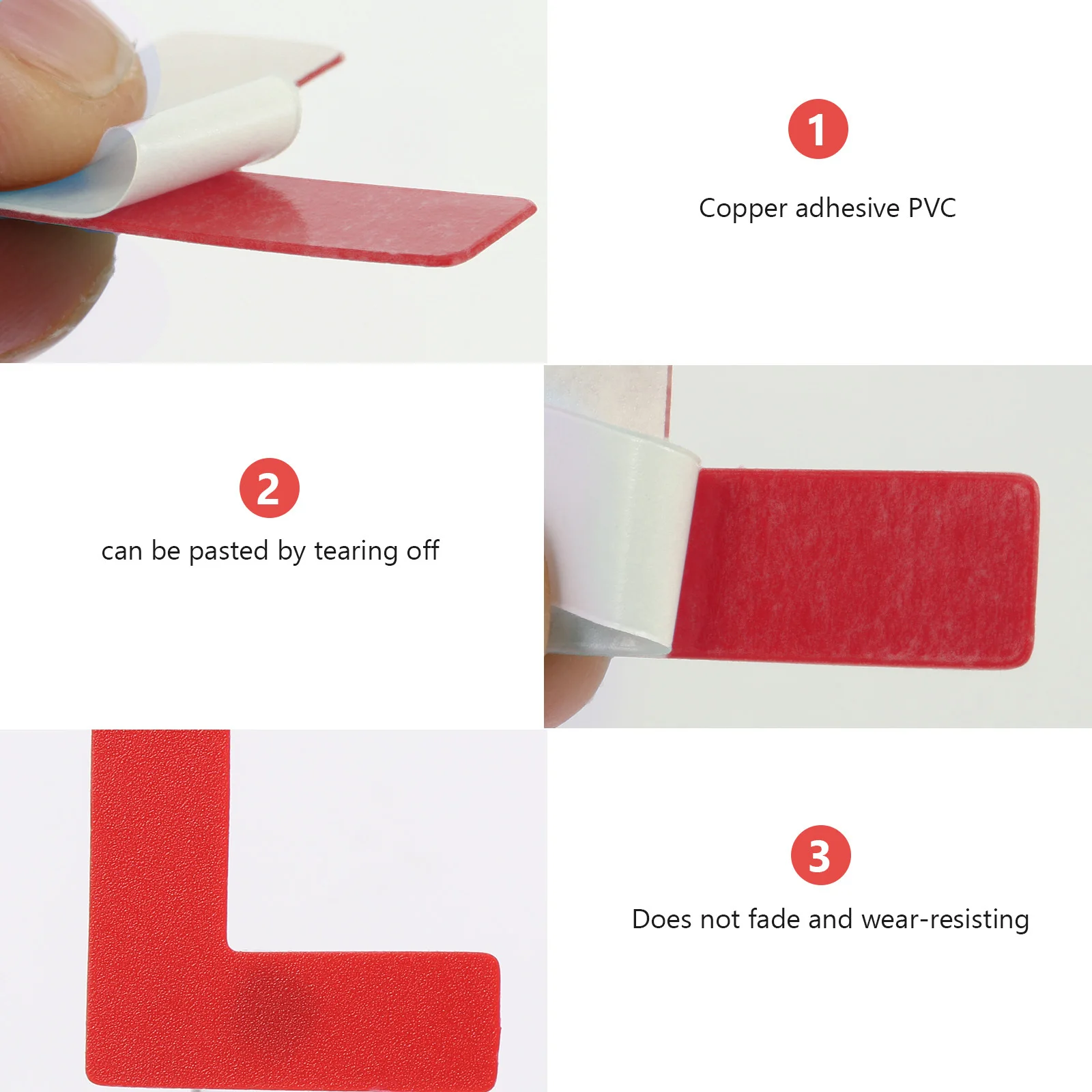 100 Pcs Stick Warning Line Identification Stickers Marking Red Pvc Positioning Decal