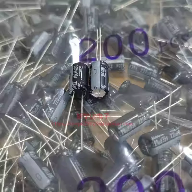 

10-100 шт. 35V220UF 8X15 Японский высокочастотный низкоимпедансный оригинальный электролитический конденсатор Nichicon HE 220UF35V