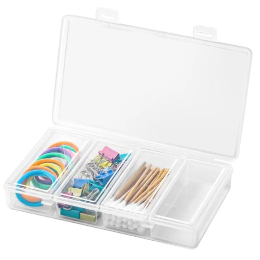 Dispenser portatile per batuffoli di cotone da viaggio con coperchio Contenitori per organizer in plastica piccoli 4 in 1 per batuffoli di cotone