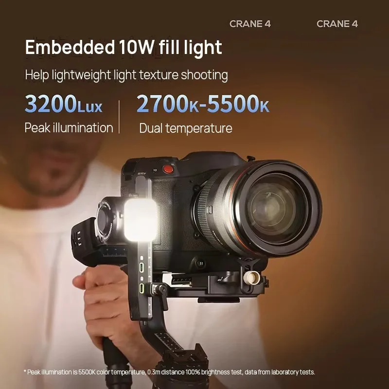 كرين 4 كاميرا سينما DSLR احترافية كاميرا فيديو 3 محاور مثبت Gimbal لسوني كانون نيكون BMD 4K 6K #2