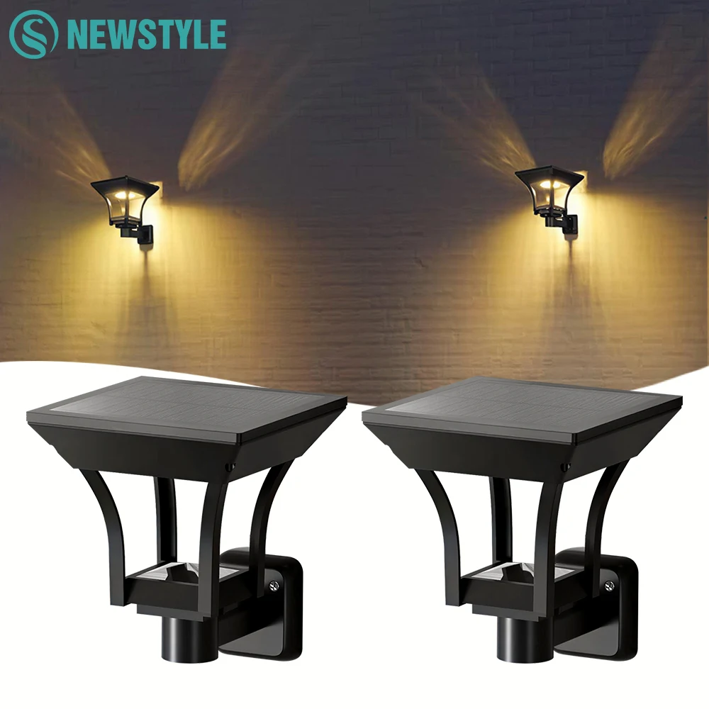 

Наружные настенные светильники на солнечных батареях, 2 режима освещения, IP65, водонепроницаемые, для гаража, дома, сада, уличного освещения