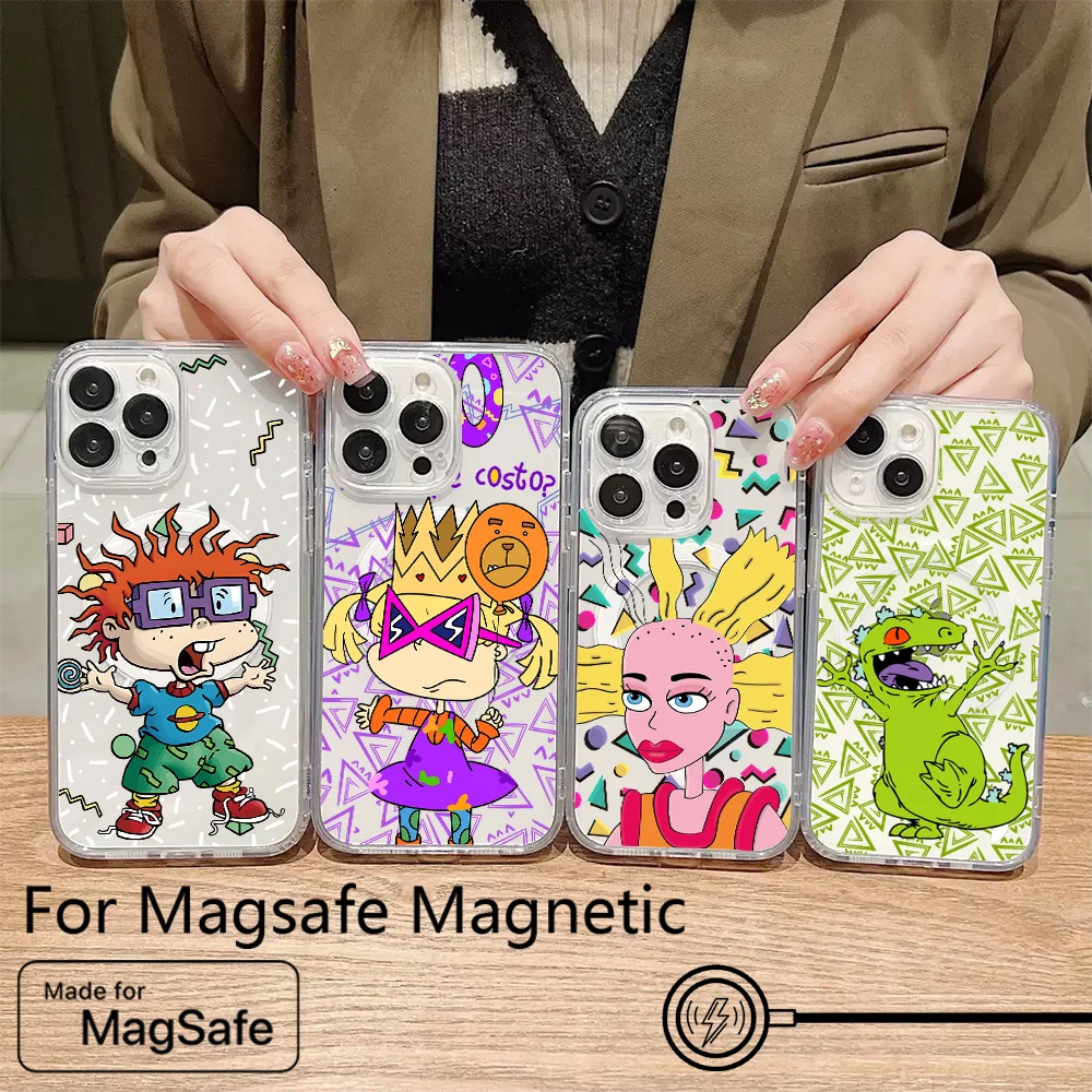 حافظة هاتف مغناطيسية رائعة مضحكة لهاتف آيفون 17 16 15 14 13 12 11 8 7 Air Plus Pro Max X XR XSMax غطاء من البولي يوريثان الحراري الناعم الشفاف