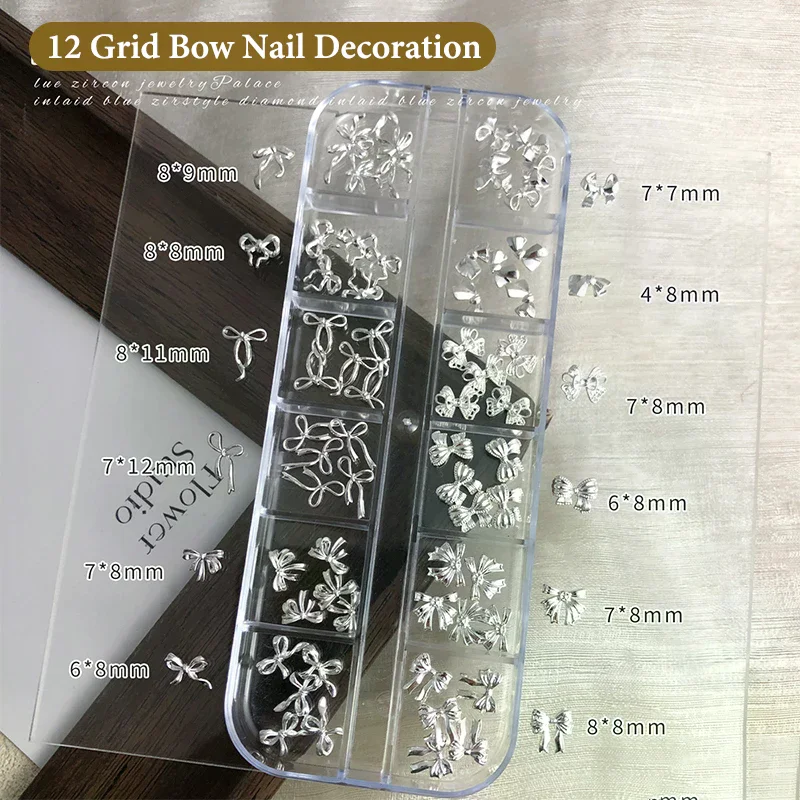 30/60 Pz 3D Lega Squisita Unghie artistiche Pendenti e Ciondoli di Lusso Kawaii Arco Nastro Gioielli Unghie Strass Decorazione Accessori FAI DA TE